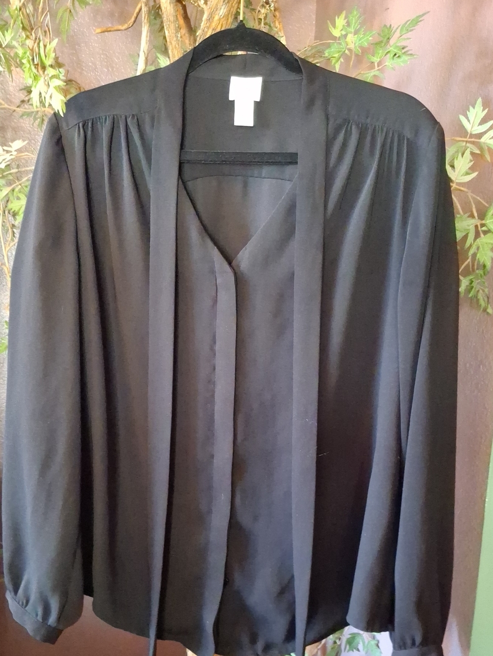 Chico's Black Women's Top with Neck Tie